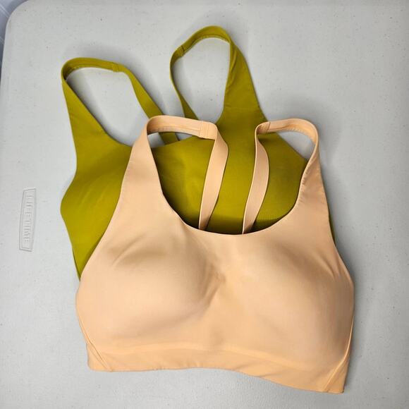 Athleta Women's Advance Bra B-G Size 32D Sunset Orange & Oxidized Yellow Active - Picture 9 of 9